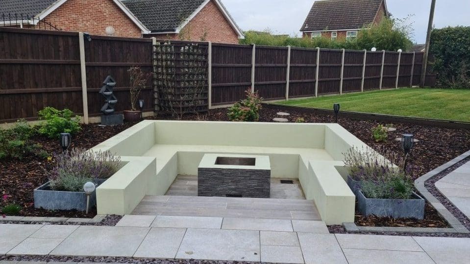 Sunken Rendered Firepit