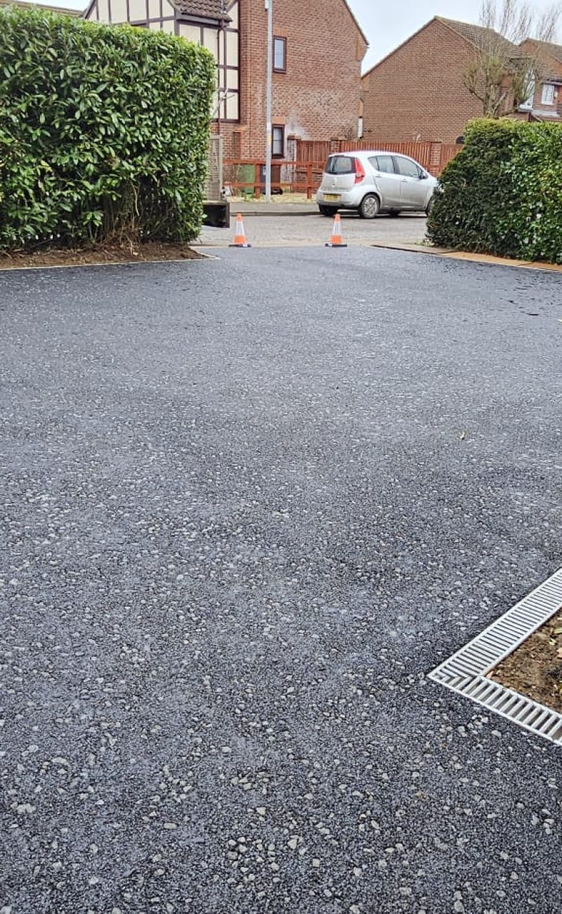 small curved tarmac project in norwich